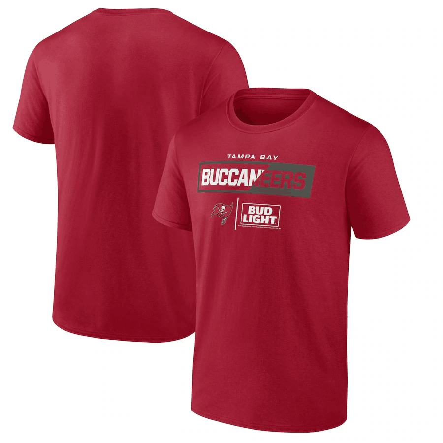 Men's Tampa Bay Buccaneers Red x Bud Light T-Shirt Men's Tampa Bay Buccaneers Red x Bud Light T-Shirt